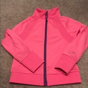 😍 Girls athletic jacket neon pink zipper XS 4 - 5